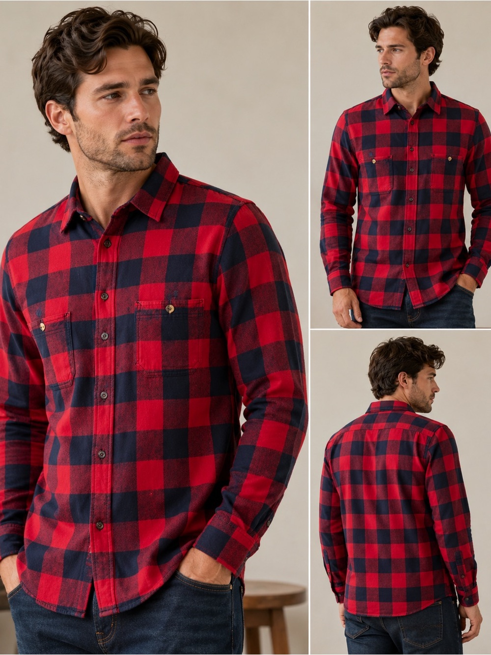 Modern Amusement Red and Black Buffalo Plaid Button-Down Shirt